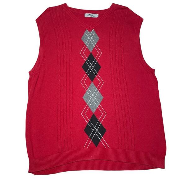 Vintage Y2K 90s Lavane Men’s XXL‎ Argyle Sweater Vest Grandpa Preppy Old Money - Picture 1 of 7